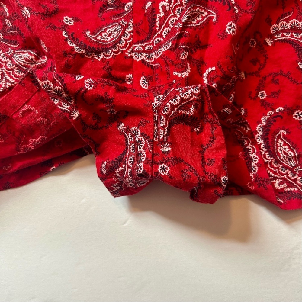 Ralph Lauren RLL Paisley Print Shorts Size 12 Red Black White Preppy Casual - Picture 4 of 5